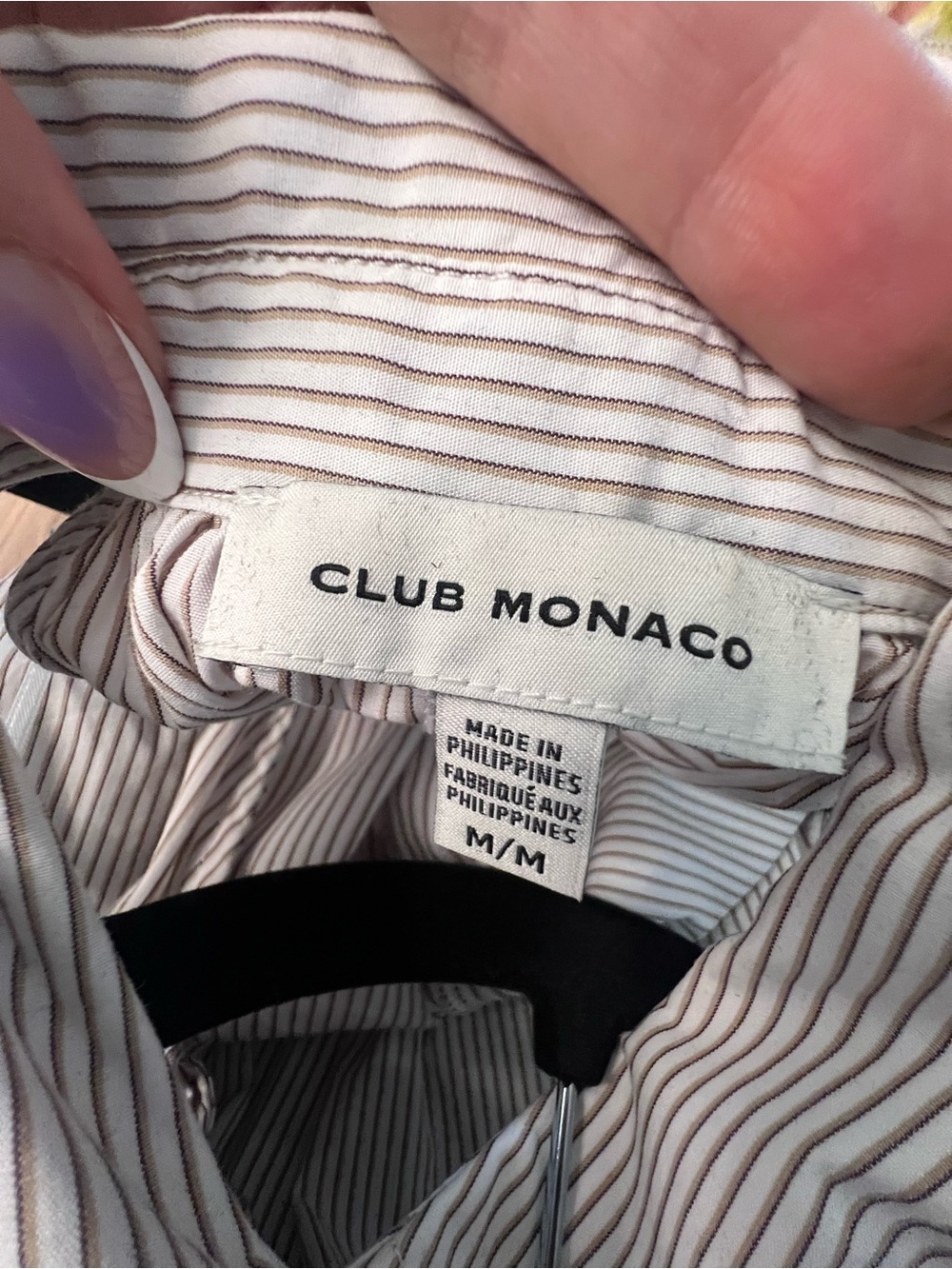 Club Monaco Sleeveless Collared Midi Shirt Dress with Belt - Light Gray Stripe - Picture 5 of 6